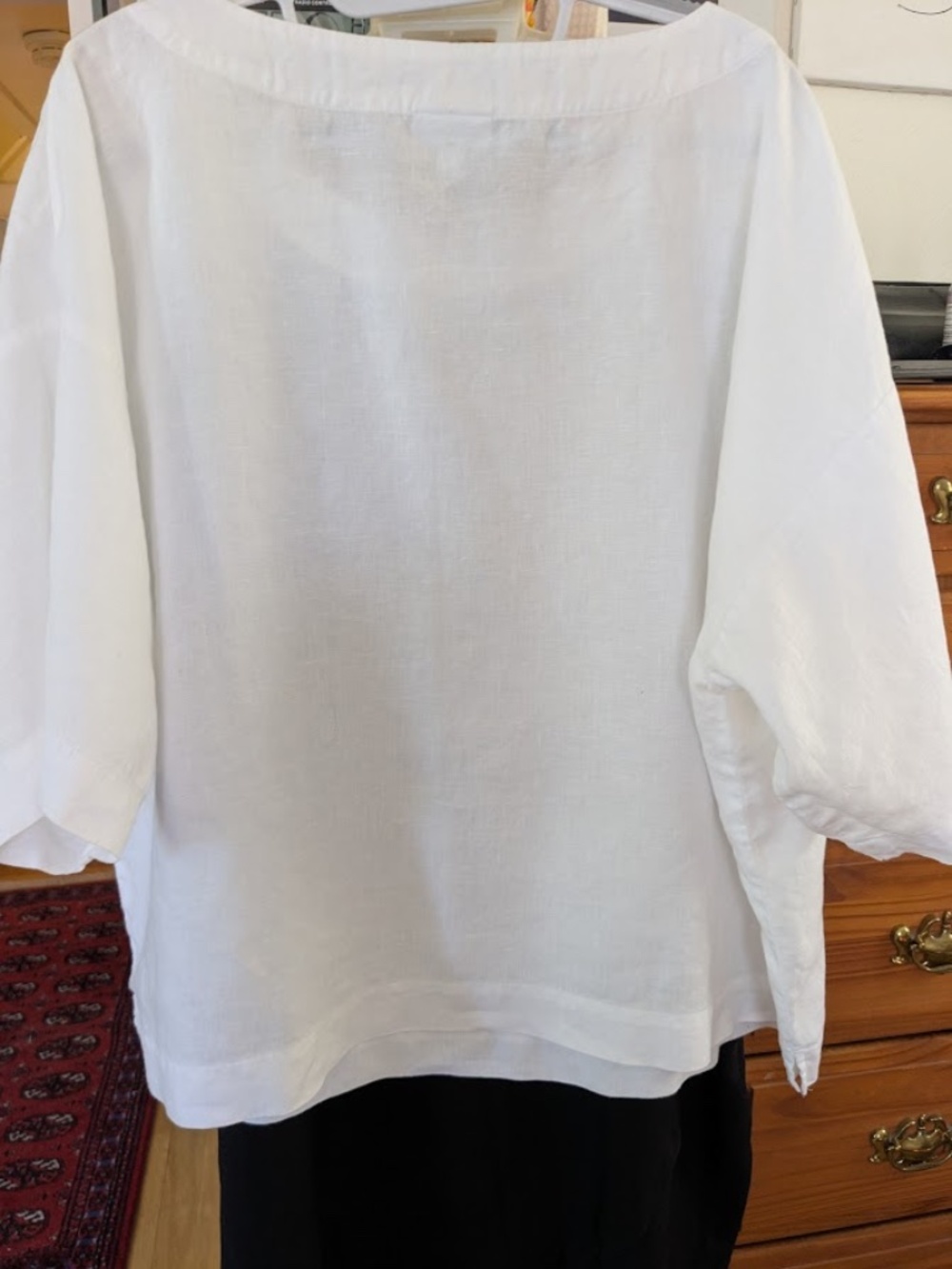 J.Jill White Linen Top, Women's Plus 1x - Picture 4 of 6